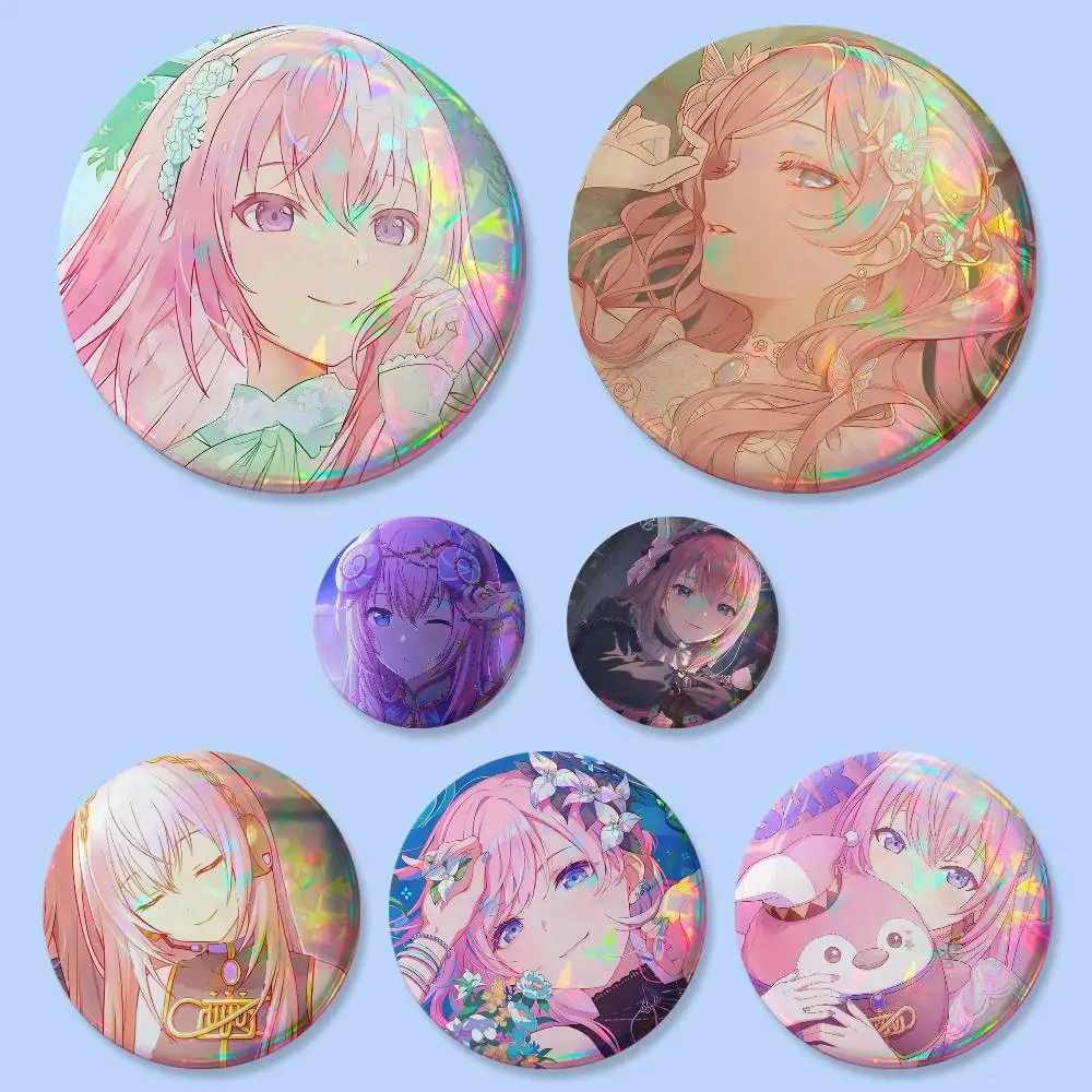 1 unidad de insignias redondas de Megurine Luka de 25, 32, 44, 58, 75 mm, pin de cosplay, decoración para bolsos, regalos para fans y amigos, broche, souvenir