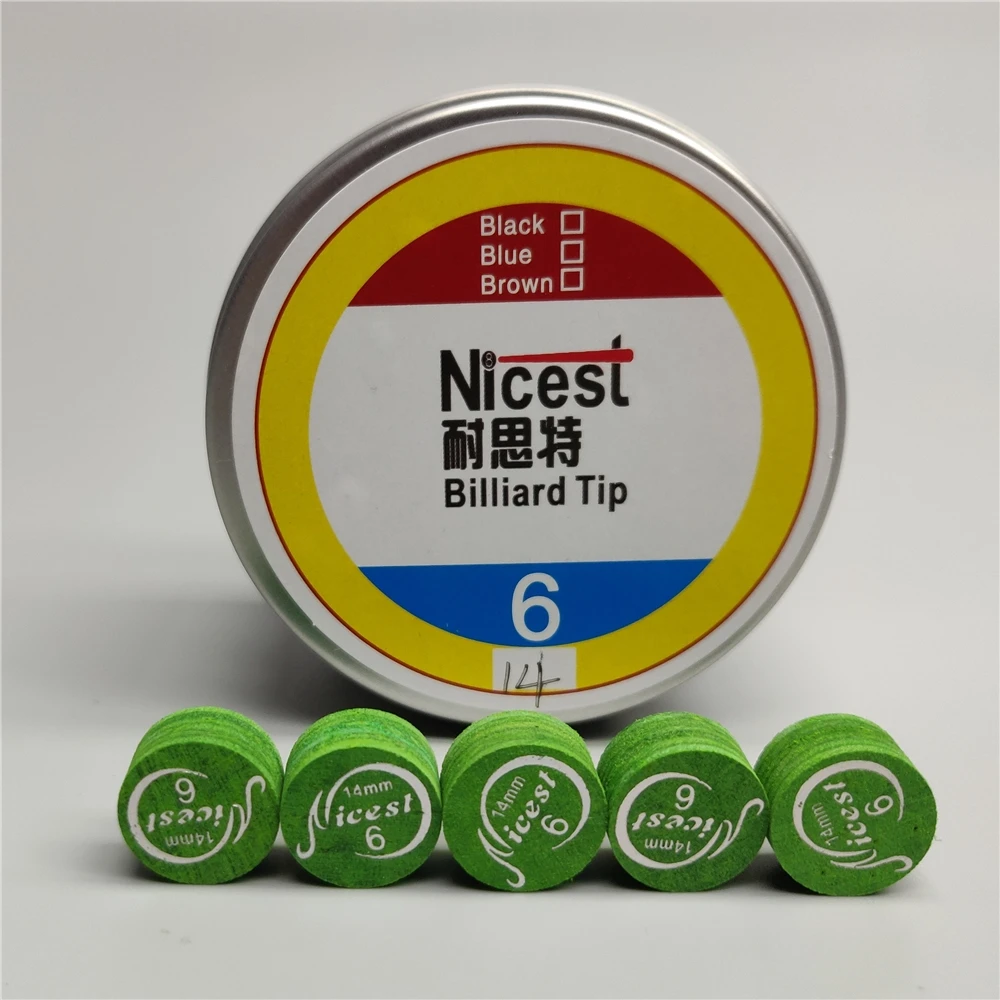 Pool Tips Billiard Tip 14mm 5 Nicest Tips M  Laminated layers Leather Medium Hard Made in China Snooker & Billiard Accessories