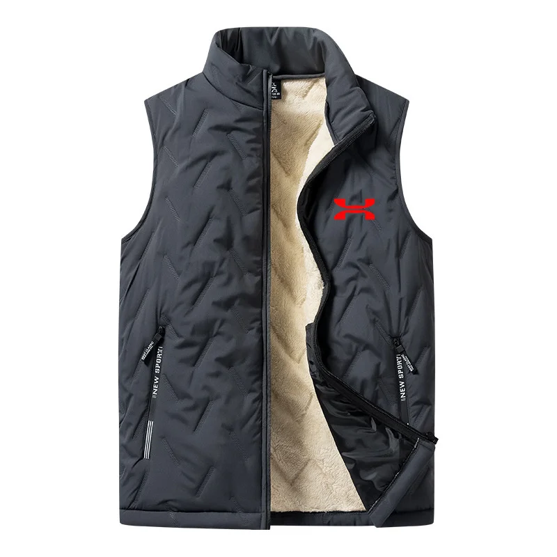 Men\'s vest jacket, warm sleeveless jacket, winter waterproof zipper jacket, autumn stand collar casual vest brand clothing, cold