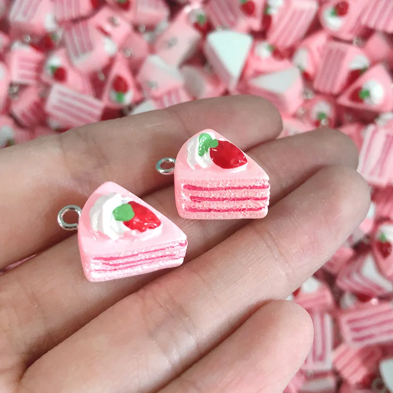 Wholesale 100pcs/Pack Multilayer Cake Resin Charms Cute Food Crafts Pendant For Earring Bracelet Diy Jewelry Make