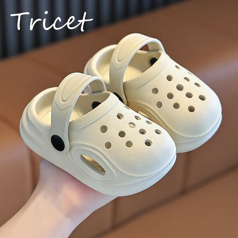 

Summer Solid Kids Slippers Casual PVC Waterproof Baby Boys Girls Clogs Shoes Non Slip Soft Toddler Children Beach Shoes