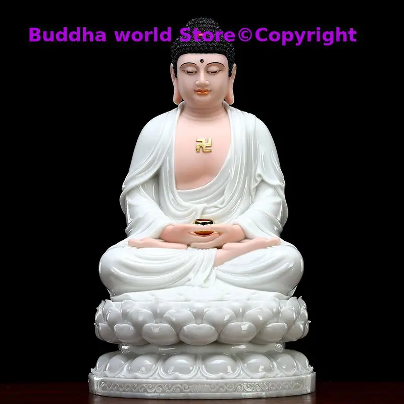 Special Offer High grade White marble jade Buddha statue Sakyamuni home family efficacious safe protection GOOD LUCK Talisman