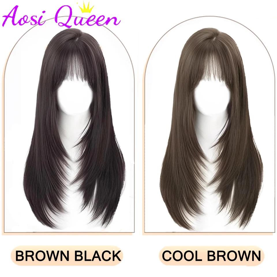 AS 12.5*12.5CM Women\'s Hair Topper Fluffy Synthetic Hairpin Top Wavy Curly Layered Long Straight Hair Hair Piece Replacement Wig