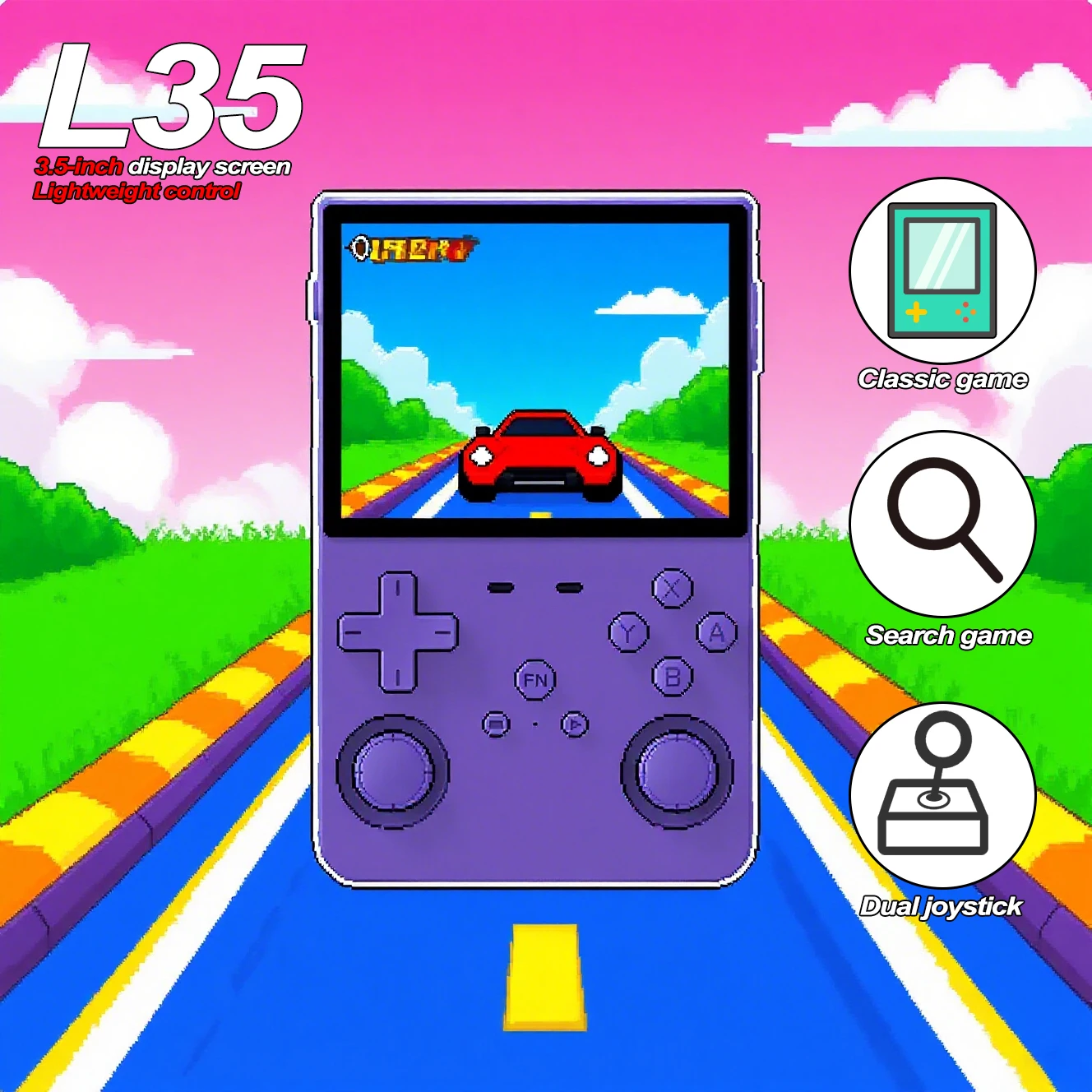 Console di gioco portatile retrò portatile Open Source L35 Mini + schermo IPS 10000 giochi integrati Sistema di videogiochi classico Regalo per bambini