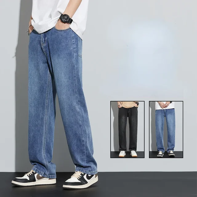 Męskie spodnie New Jeans 2024, bawełniane, jesienno-zimowe, luźne, proste, z szerokimi nogawkami, modne spodnie cargo casual marki dla mężczyzn.