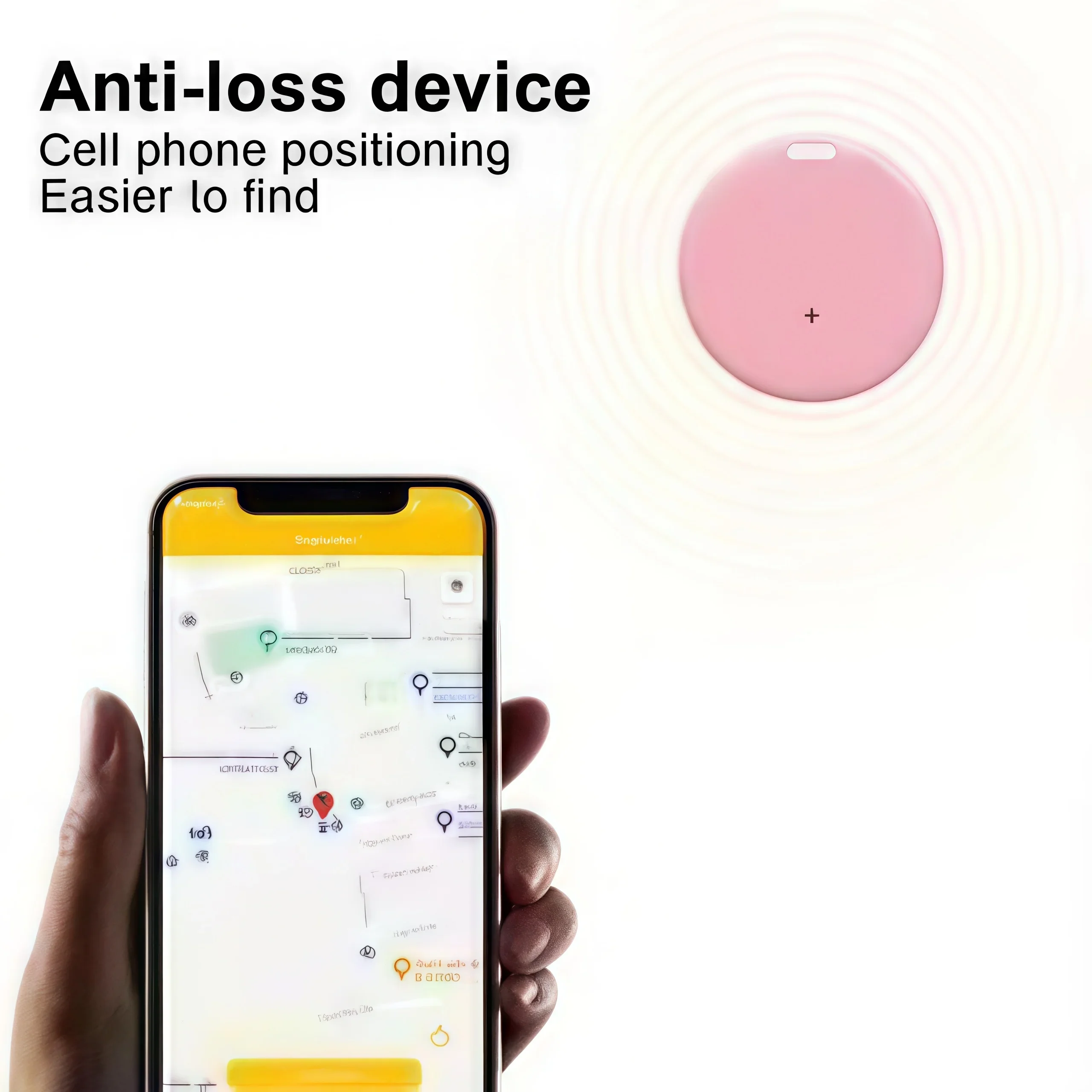 무선 미니 GPS 트래커 분실 방지 알람 키 어린이 가방 지갑 찾기 블루투스 앱 GPS 위치 추적기 스마트 태그 (아이폰/안드로이드용)