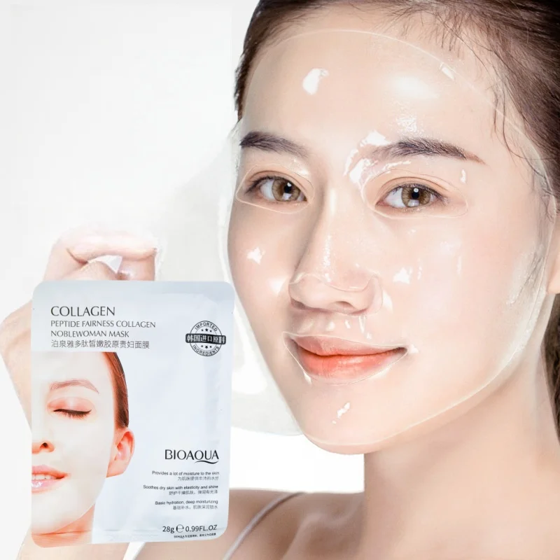 Polypeptide Collagen Noblewoman Mask, Contains Collagen, Skin-Beneficial Niacinamide, and Water-Soluble Crystal-Clear Film Material, Which Is Lubricating and Adheres Well to the Skin, Feels Watery and Translucent Upon Contact, Refreshing and Comfortable, Suitable for Various Skin Types.