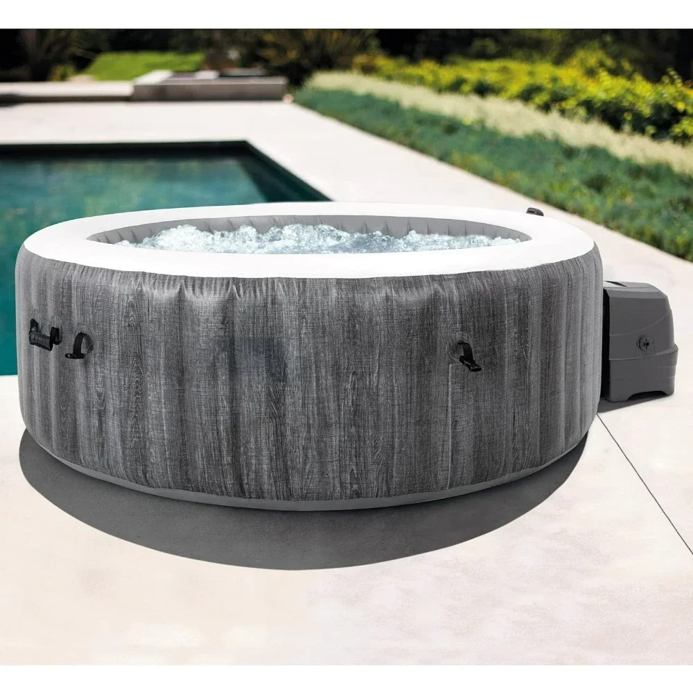 

Deluxe Spa Set: Includes Energy Efficient Spa Cover – Spa Control App – Wireless Control Panel–6 Person Capacity–85" X 28"，pool