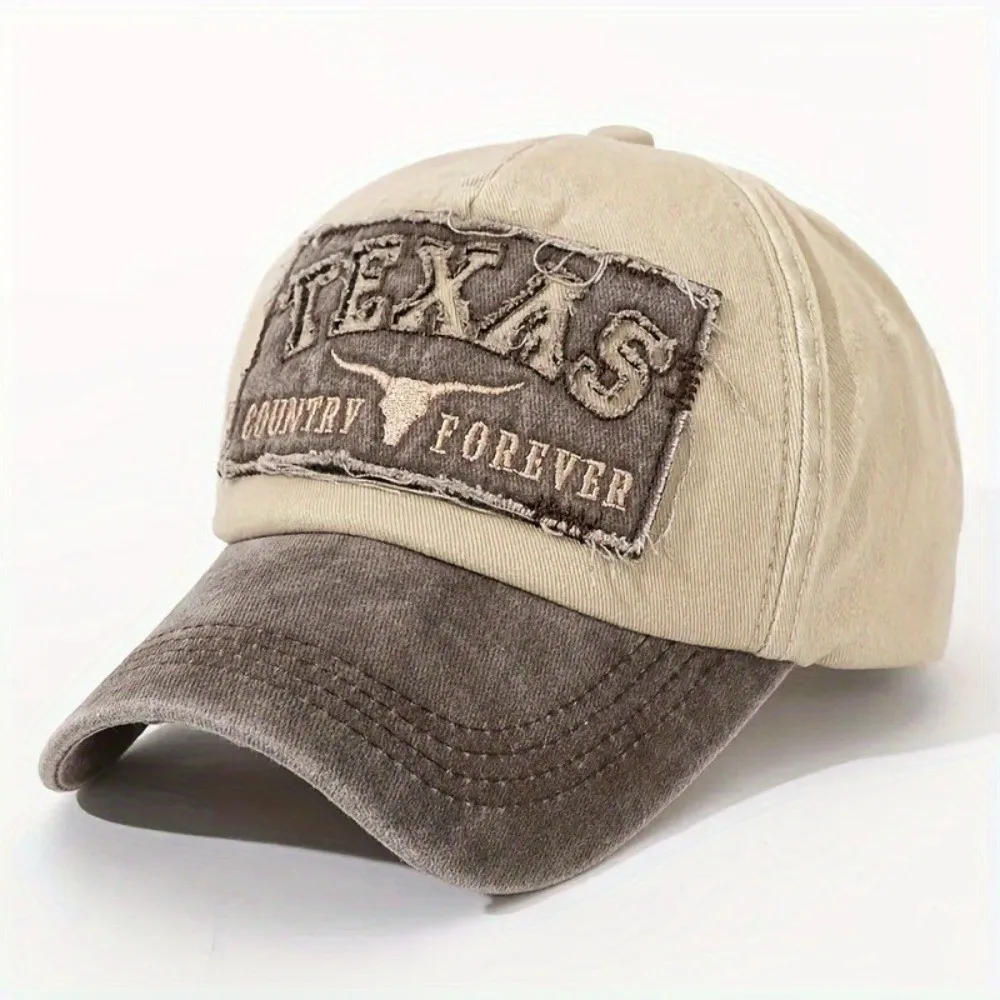 

Fashion Letter TEXAS Embroidery Baseball Cap Visor Adjustable Baseball Hats Washed Cotton Casquette For Man Women Unisex