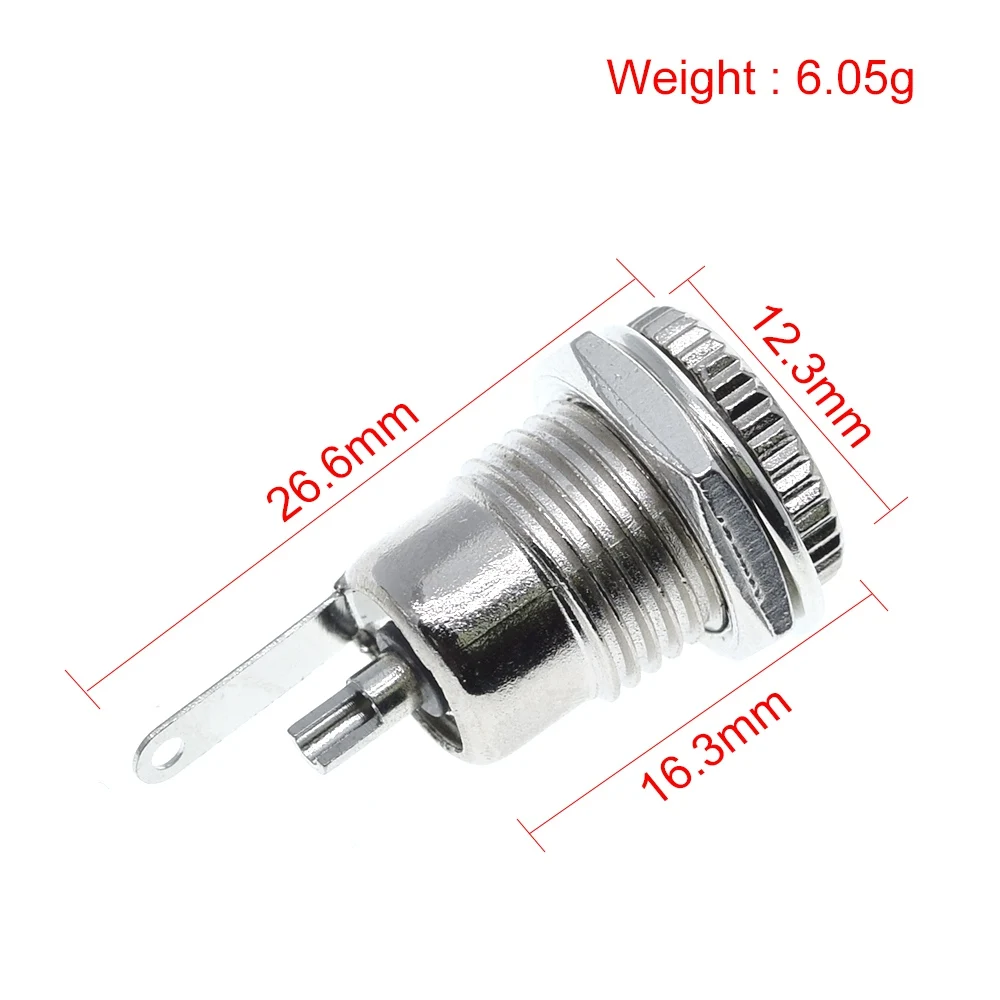 1/5PCS DC099 5.5 mm x 2.1mm DC Power Jack Socket Female Panel Mount Connector Metal DC-099 Open Hole 11MM 5.5*2.1 5.5*2.5