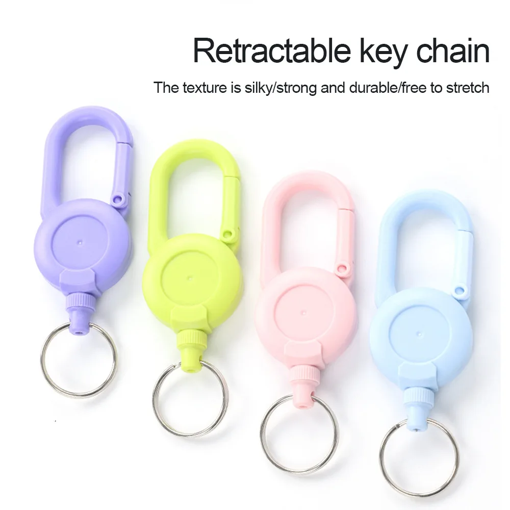 

Classic Macaroon Color Hiking Buckle Fishing Buckle Backpack Buckle Retractable Elastic Keychain Elastic Buckle