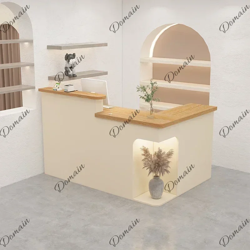 46X Nail Supermarket Reception Desk Barbershop Stand Store Reception Desk Luxury Cashier Information RMostrador Unique Furniture