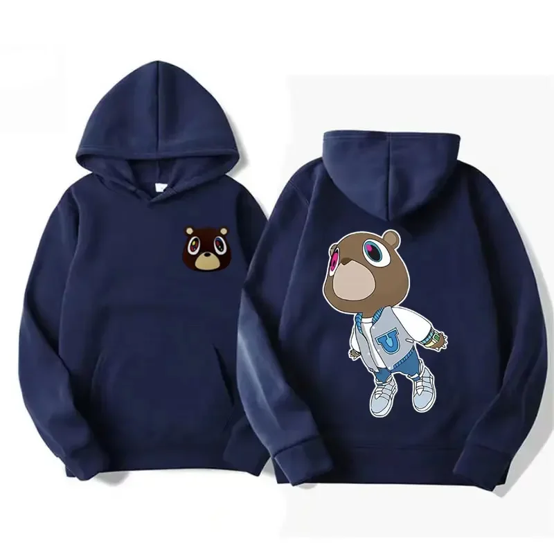 Limited Kanye West Graduation Dropout Bear Hoodie Men's Women Fashion Vintage Clothes Hooded Hip Hop Casual Oversized Sweatshirt