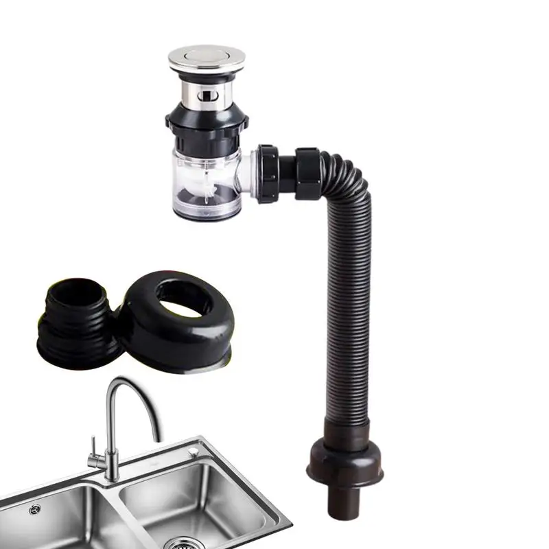 

Water Sink Drain Tube Wash Basin Drain Pipe Leak-Proof For Bathroom Basin Plumbing Equipment For Face Cleaning For Kitchen