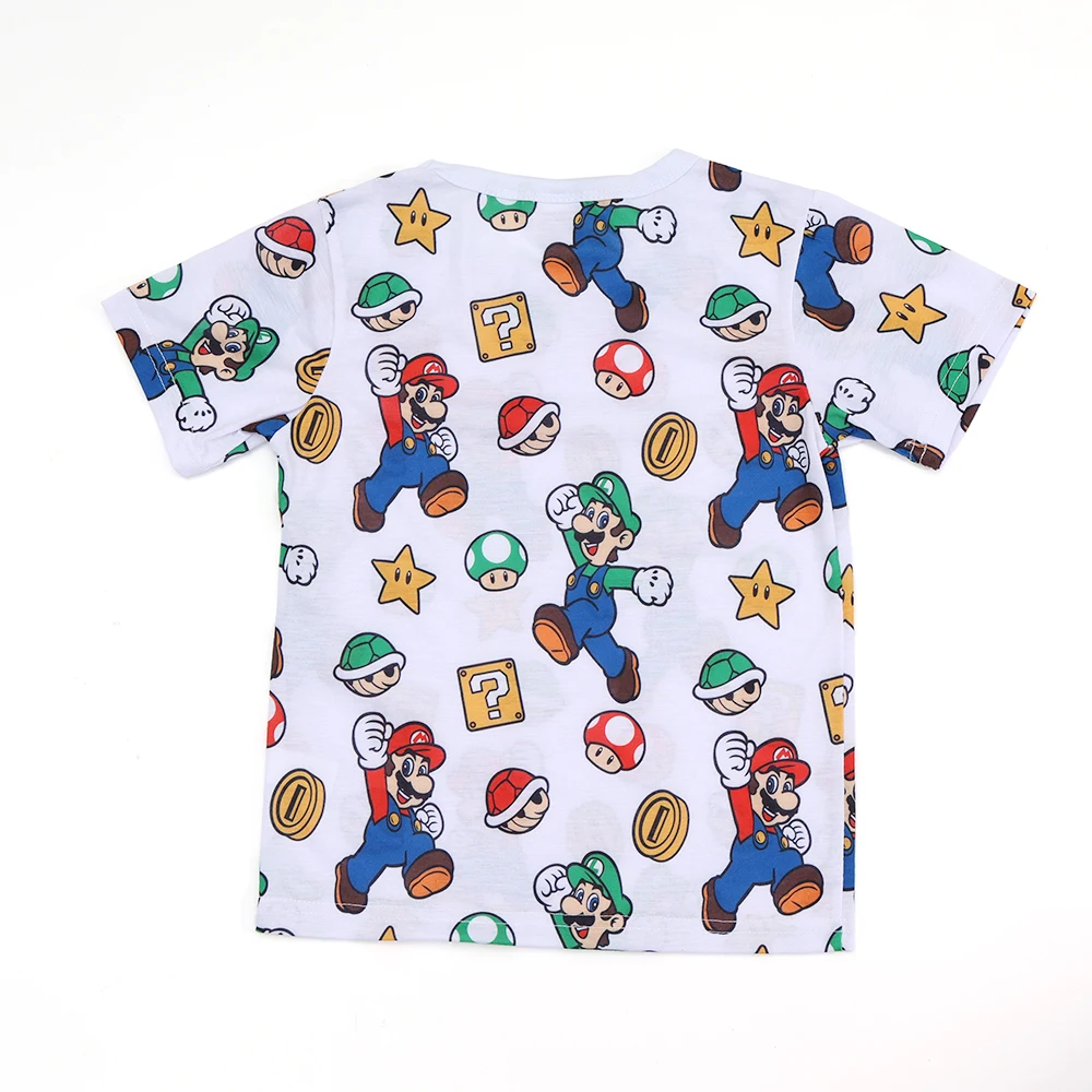 

Детская футболка с рисунком Marios Bros, одежда с номерами для маленьких мальчиков и девочек, хлопковые футболки для малышей, летние топы с короткими рукавами