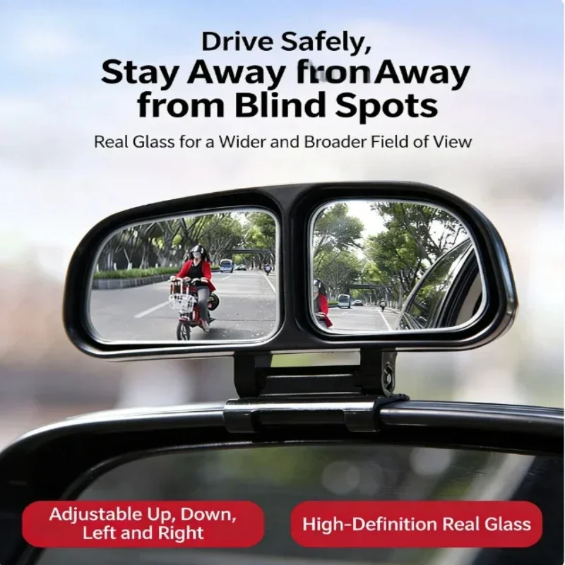 1/2PCS New Design Car Blind Spot Mirror, 360° Adjustable Wide Angle Convex Rearview Mirror, Safety Parking Auxiliary Mirror