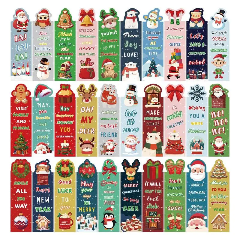 Cute Bookmarks For Kids Christmas Cartoon Book Markers For Reading 30x Colourful Scented Bookmark Page Clips Holiday Favor For