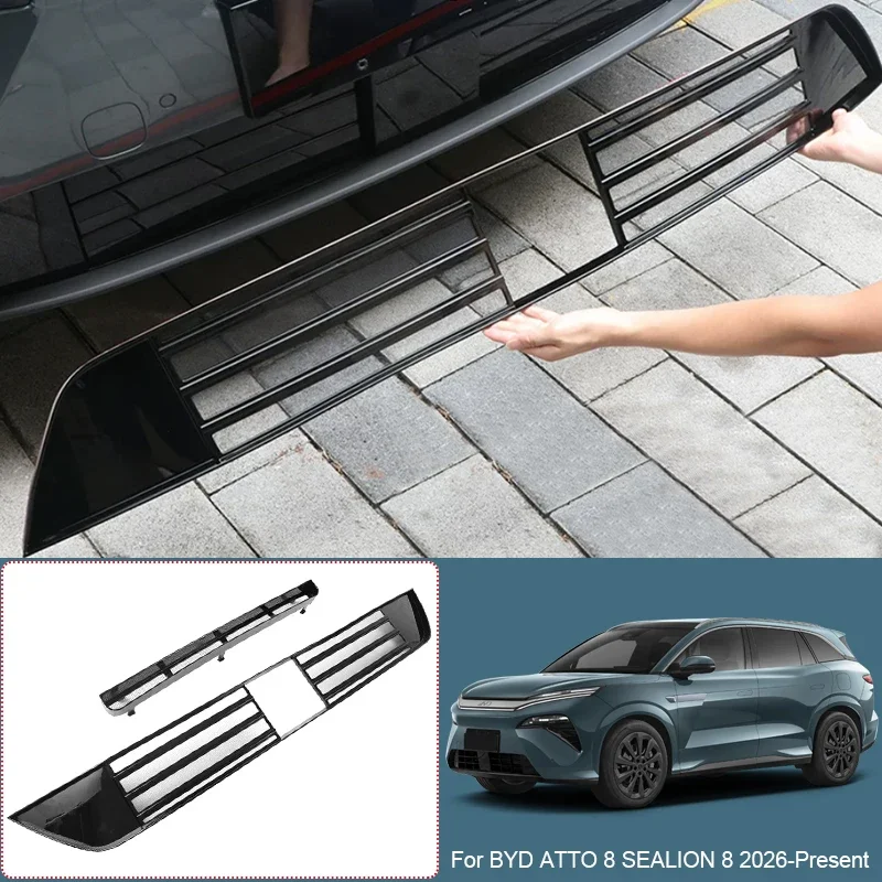 

Car Modify Front Buckle Insect Proof Net Front Bumper Center Intake Grille Cover Accessory For BYD ATTO 8 SEALION 8 2026-Present