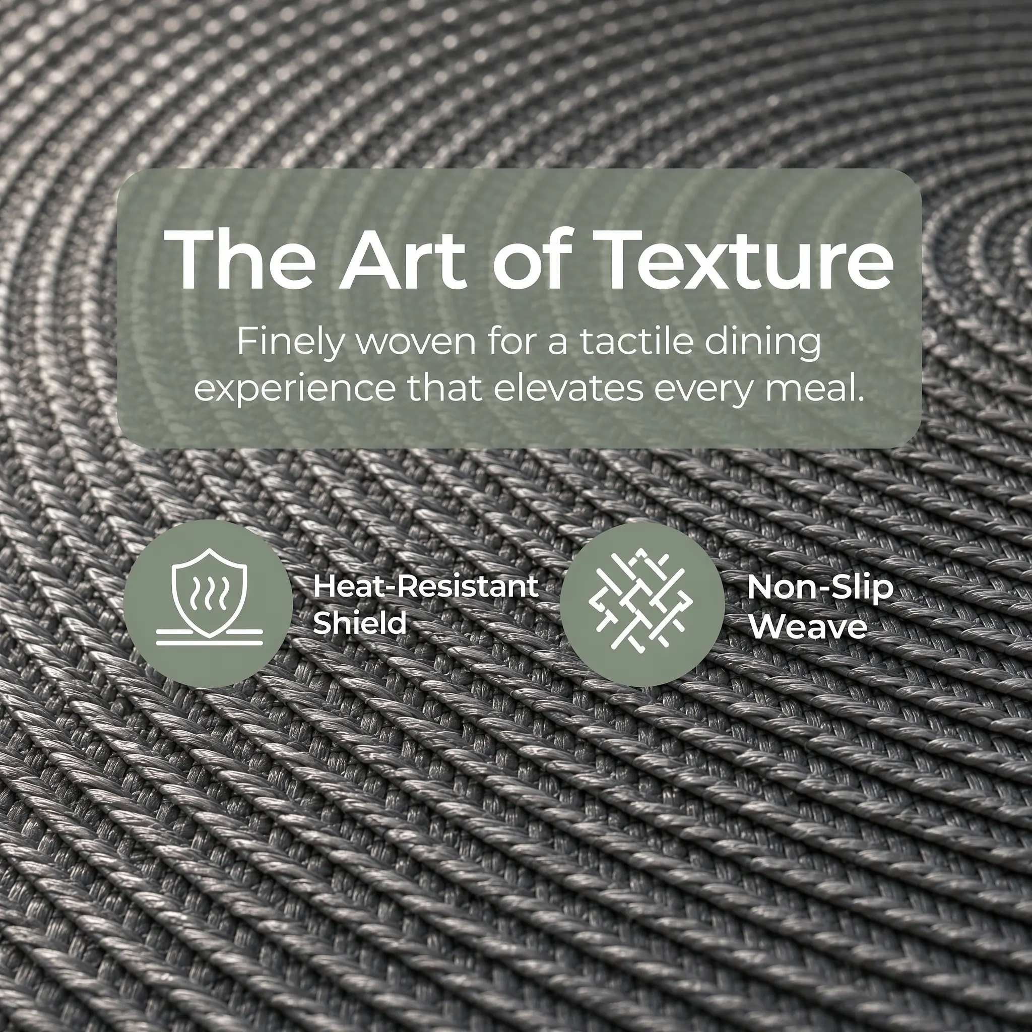 6pcs Round Placemats – Woven Plastic, Heat-Resistant & Non-Slip Table Covers for Dining, Party, Daily Use