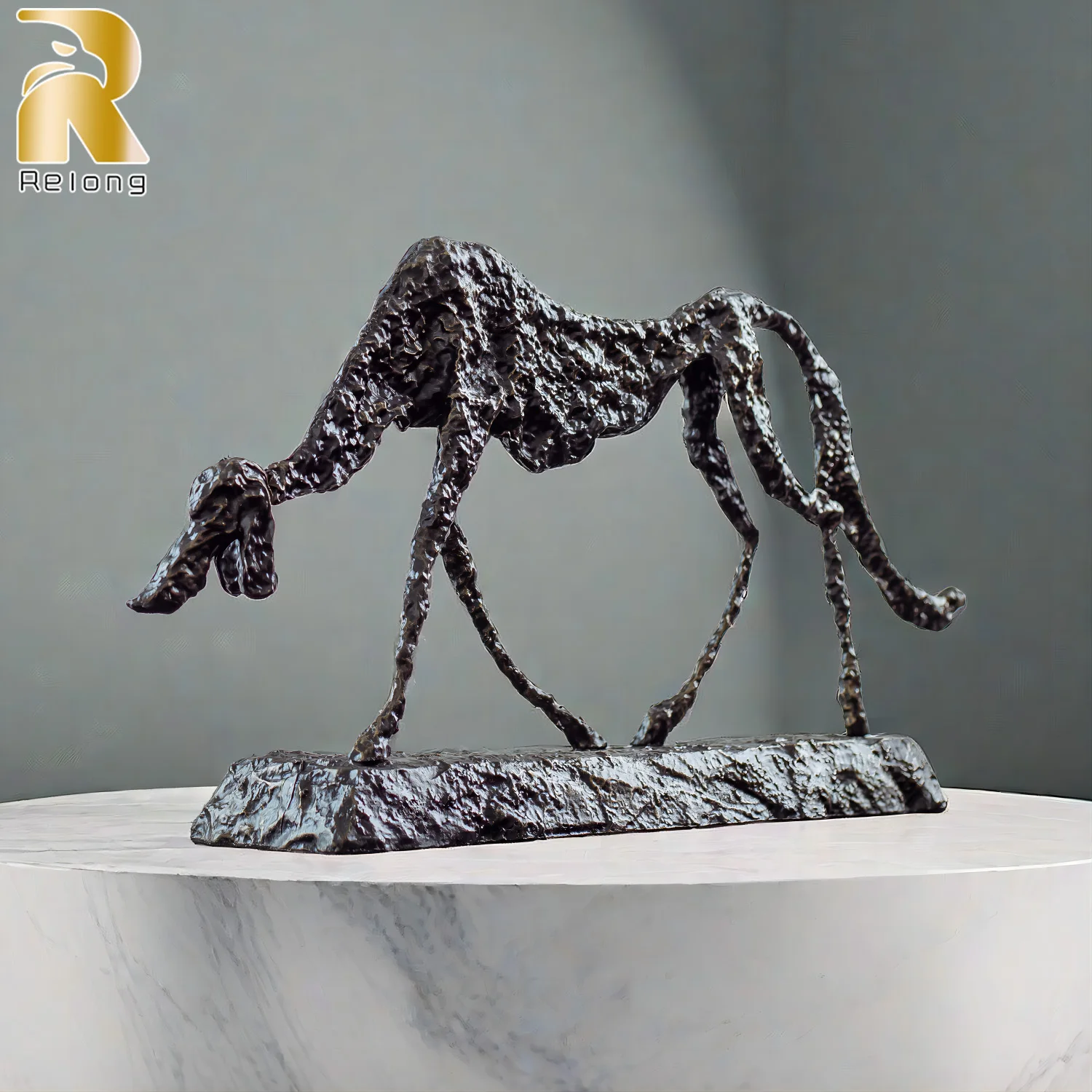 Giacometti Bronze Dog Statue Abstract Dog Sculpture Famous Replica Statuette Antique Art Crafts For Home Indoor Decor Collection