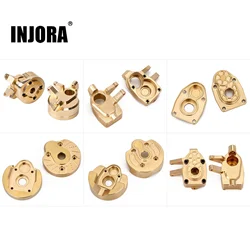 INJORA Heavy Duty Brass Portal Steering Knuckle Housing for 1:10 RC Crawler Car Axial SCX10 III AXI03007 Capra 1.9 Upgrade Parts