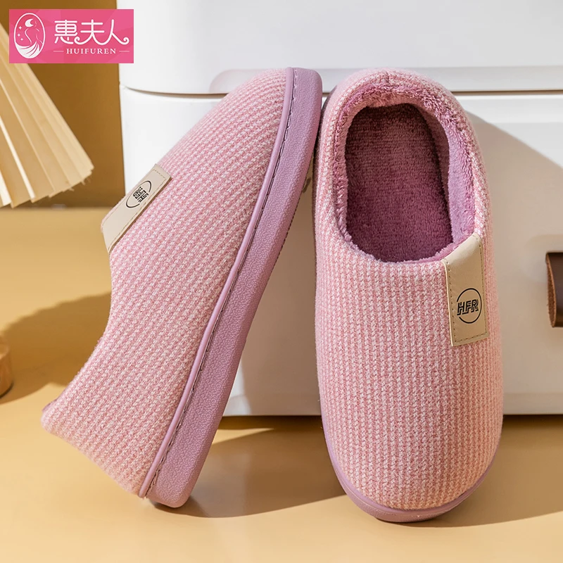 2023 Winter Warme Schoenen Vrouw Mannen Indoor Slippers Zachte Pluche Liefhebbers Thuis Vloer Slipper Anti-Slip Dames Slaapkamer Slides SH08212