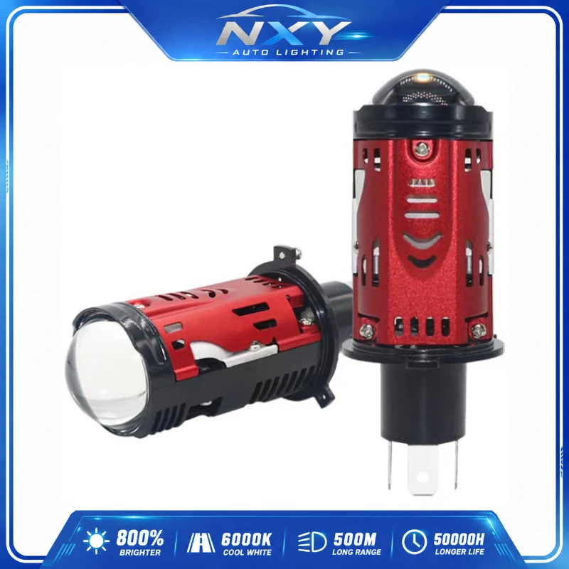 

NXY N83 H4 Direct Fit Bi LED Projector Lens Fish Eye Solenoid LED Headlight Bulb Laser Car Lamp Hi Low Beam Plug and Play Canbus