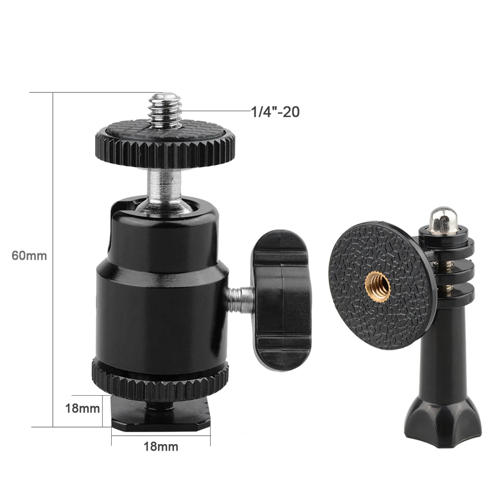 HDRIG-Adaptador de montaje para trípode, monopié con rosca hembra de 5/8 "-27 fr GoPro HD HERO 1 2 3 4