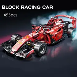 ToylinX 1/18 455PCS Red RC Race Cars Sets MOC Remote Building Blocks Control Car Christmas Halloween Kits Building Toys for Kids