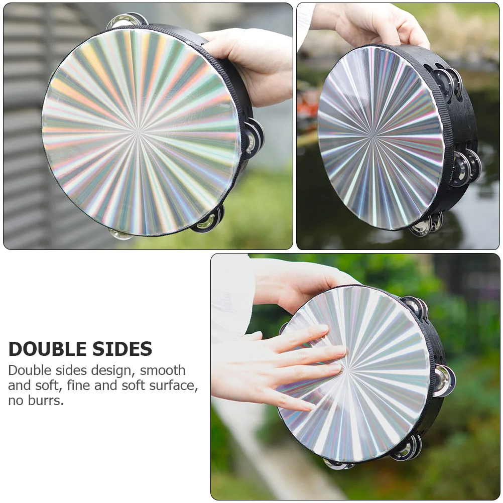 

Tambourine Instruments Stainless Steel Hand Drum Colorful Black Early Educational Toy