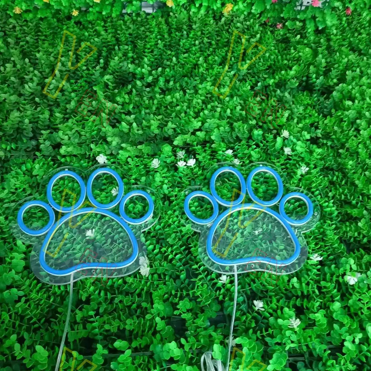 Imagem -02 - Usb Dog Paw Neon Sign Patas Animais Sinal de Casamento de Neon Personalizado 5v