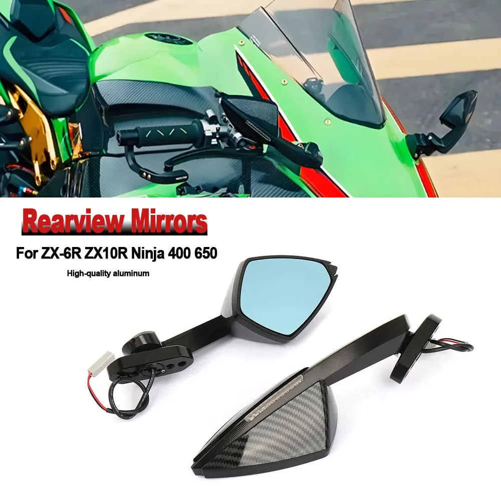 

NEW Motorcycle Accessories Rearview Mirrors With Turn Signals LED For Kawasaki Ninja 400 NINJA 650 ZX6R ZX-6R ZX10R ZX 10R