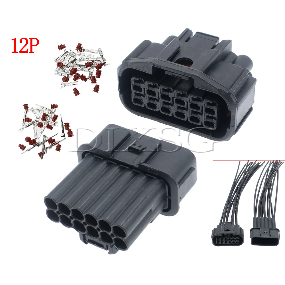 1 Set 12 Pin 6181-6784 6189-7410 Car Headlight LED Wire Cable Waterproof Socket for Honda Automotive Connector