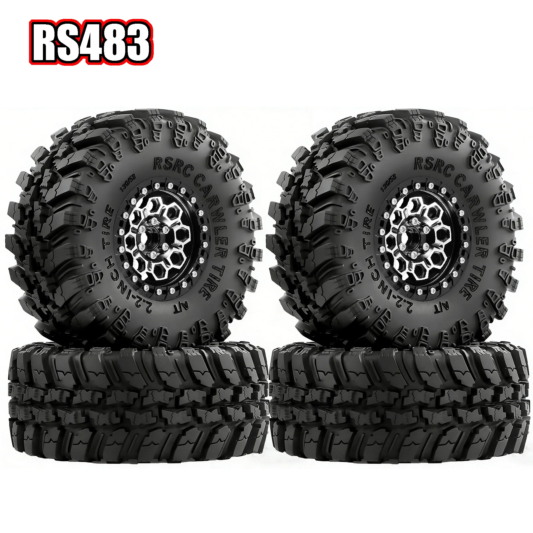 

RED SPIDER 2.2 inch Metal Beadlock Wheel Rim Tire Set for 1/10 RC Crawler Car Axial SCX10 Wraith RR10 Capra Traxxas TRX4 YK4082