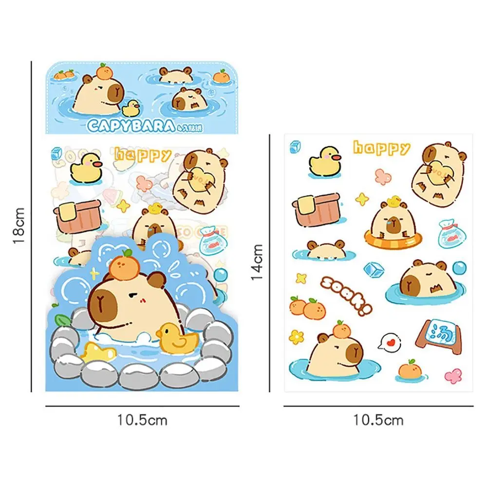 New PET Capybara Sticker Cartoon Material Scrapbooking Capybara Handbook Stickers Stationery Cartoon Decorative Stickers