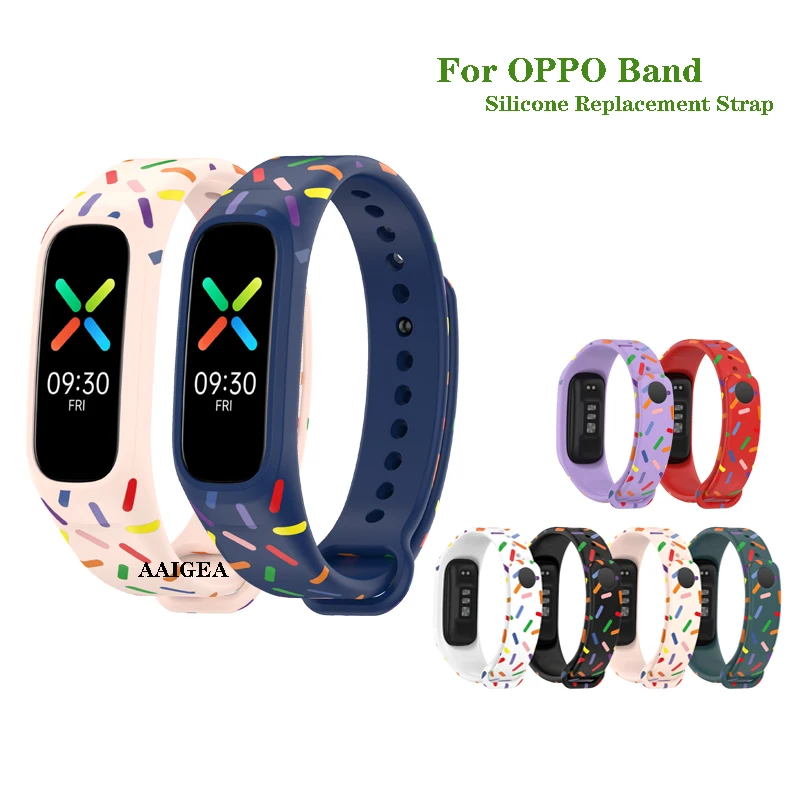 Fashion Print Silicone Strap For OPPO Band EVA Replacement Wristband