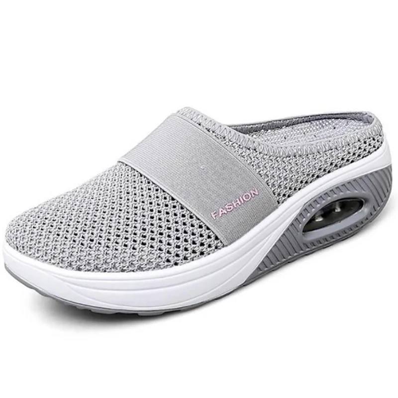 Neue Damen Keilabsatz-Pantoffeln Premium-Hausschuhe Vintage Rutschfeste Damen-Plateauschuhe Retro-Schuhe Übergrößen Orthopädische Diabetiker-Sandalen – Detail 3