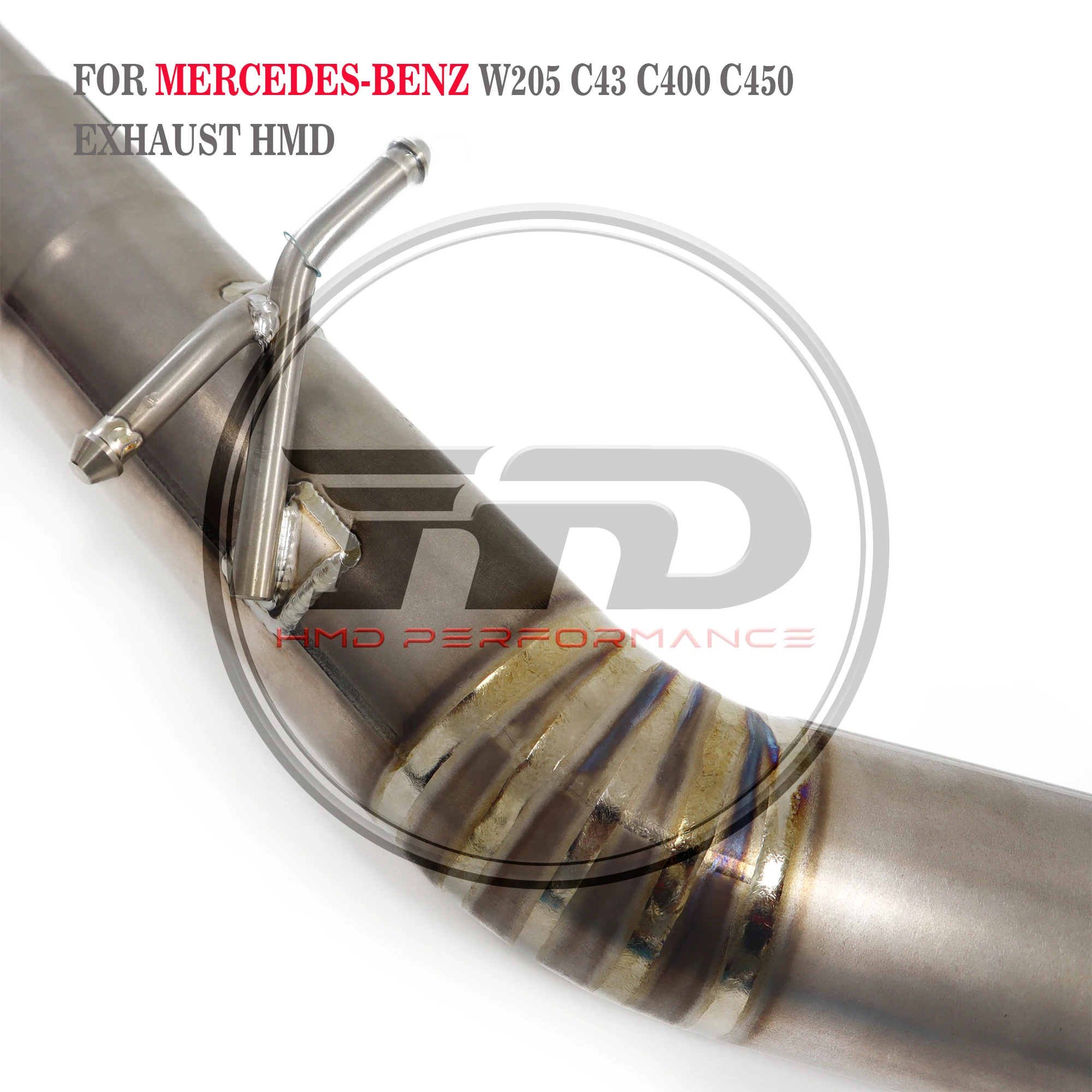 Hmd venda quente sistema de escape titânio desempenho catback escape para mercedes benz w205 c43 c400 c450 silenciador com válvula