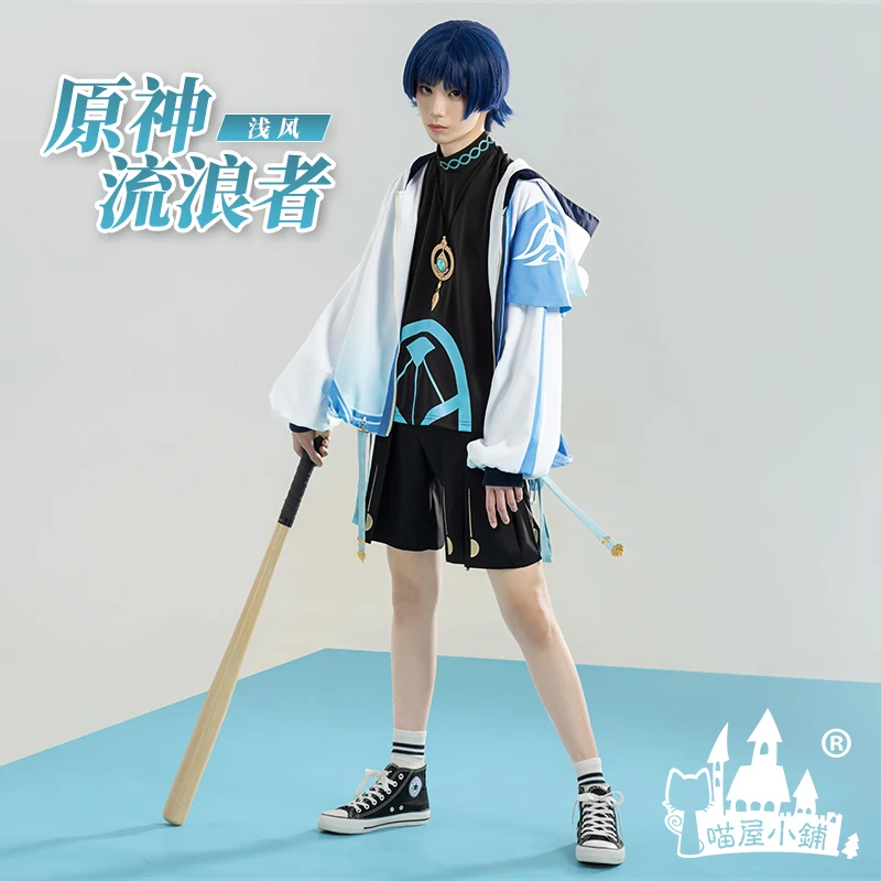 COS-KiKi Genshin Impact Scaramouche Wanderer Game Suit Handsome Leisure Uniform Cosplay Costume Party Outfit Men Daily Clothing