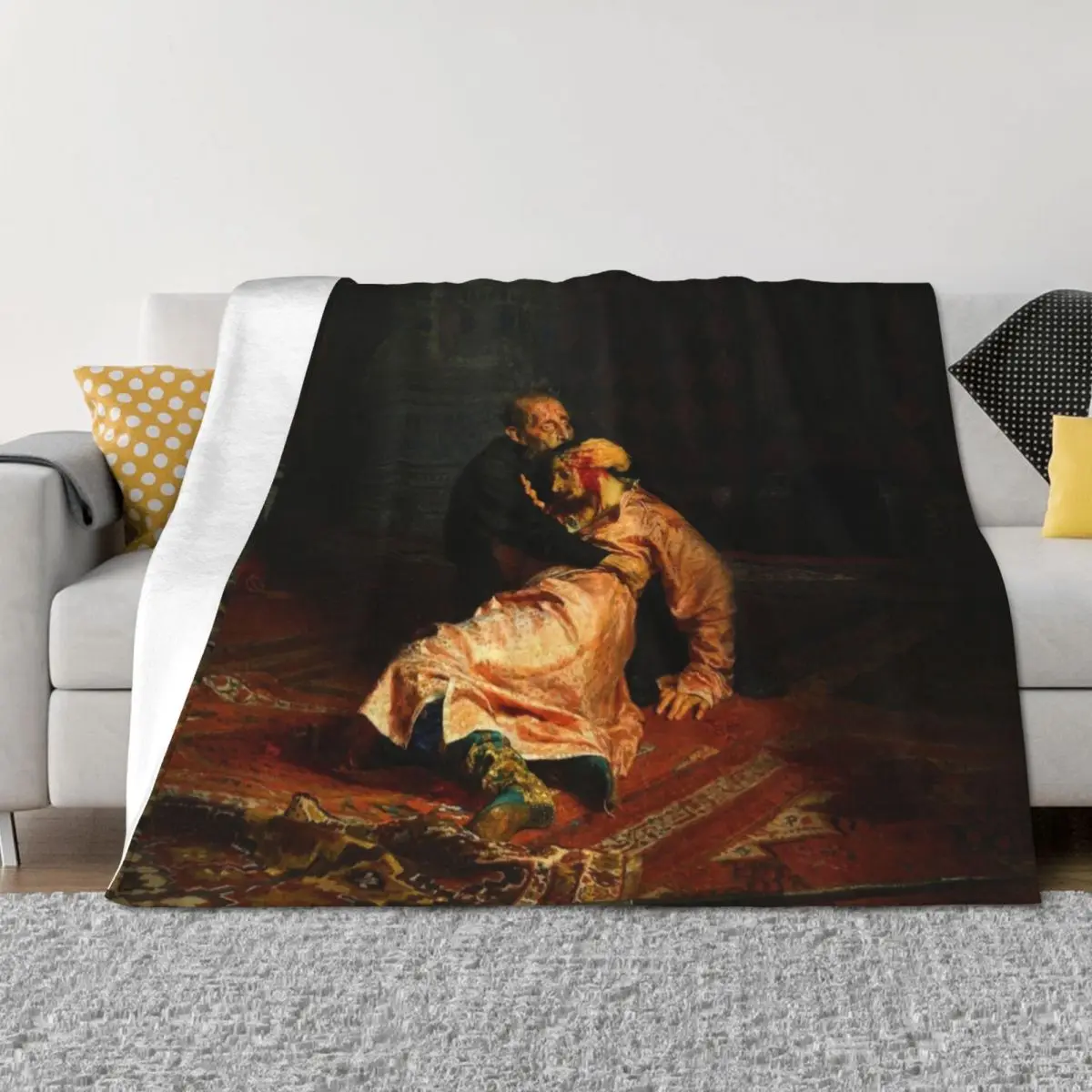 

Vivid Retro - Ivan the Terrible and His Son Ivan Throw Blanket for babies Blankets For Sofas For Baby Blankets