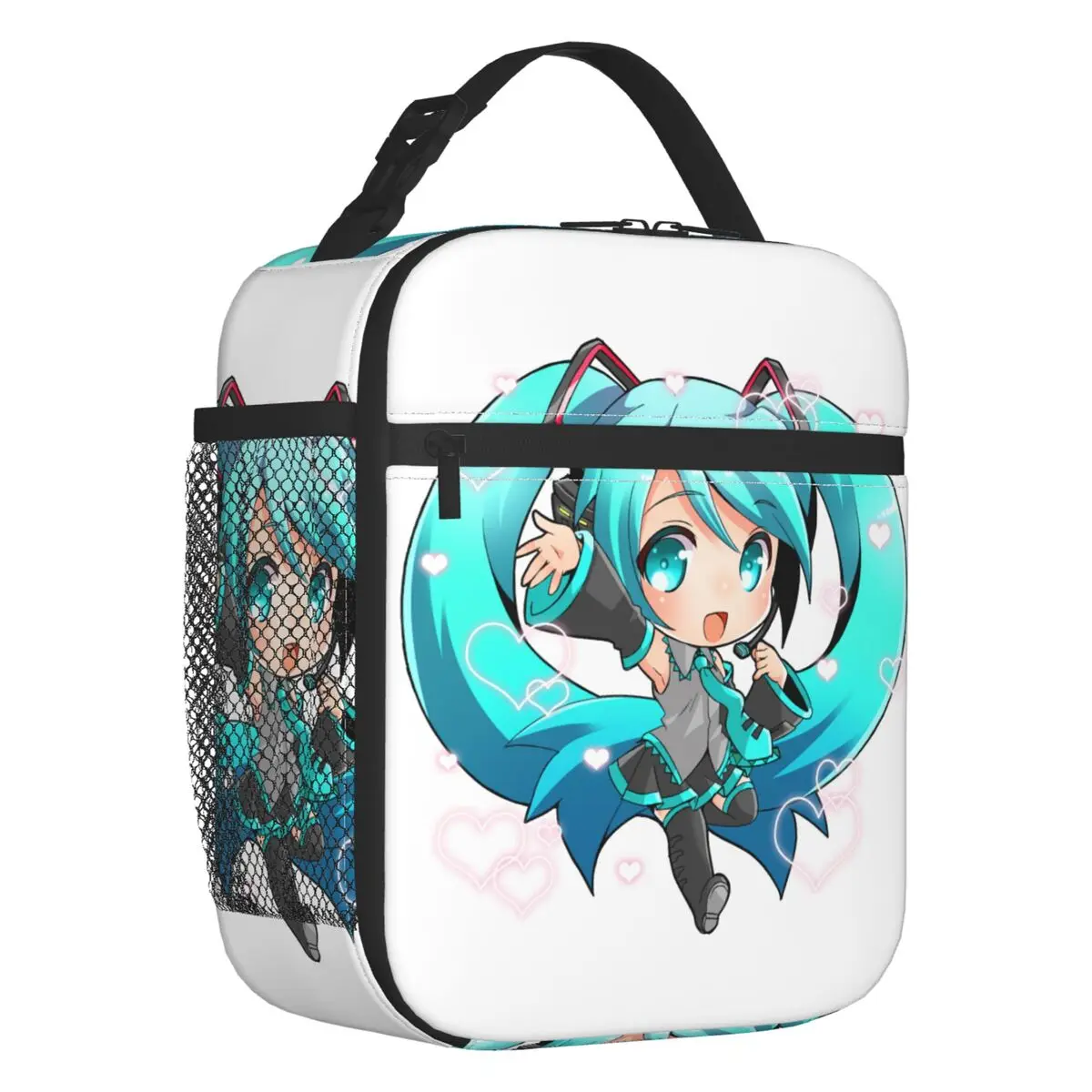 カスタムハツネミク-vocaloid-ロック断熱ランチバッグ-女性用-男性用-再利用可能-クーラー-サーマルランチボックス-オフィス-ピクニック-旅行用