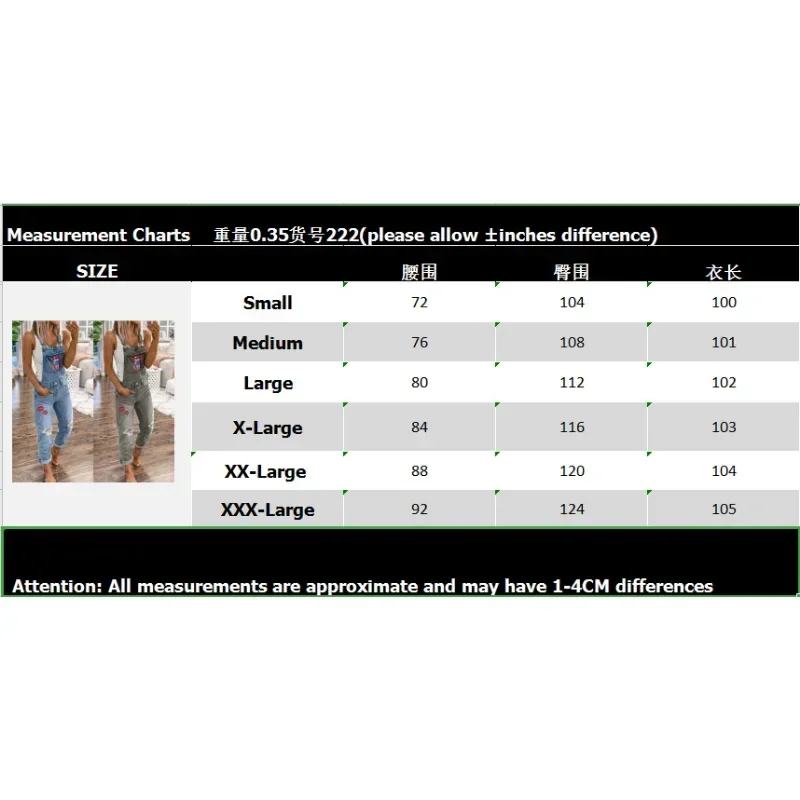 Autumn Trousers Independence Day Mouth Flag Sports Shoulder Strap Pants Perforated Denim Jumpsuit Women's Casual Wear