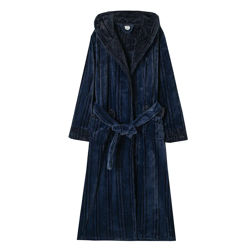 2024 New Winter Bathrobe Gown Women Jacquard Kimono Robe Thicken Flannel Nightwear Lover Sleepwear Shower Robes Nightgown