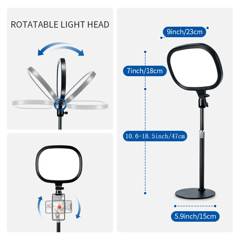 NOVO Desktop Led Painel Luz Jogo Live Youtube Key Light Air Dimmable Fotografia Estúdio Lâmpada Luz de Preenchimento com Suporte Do Telefone