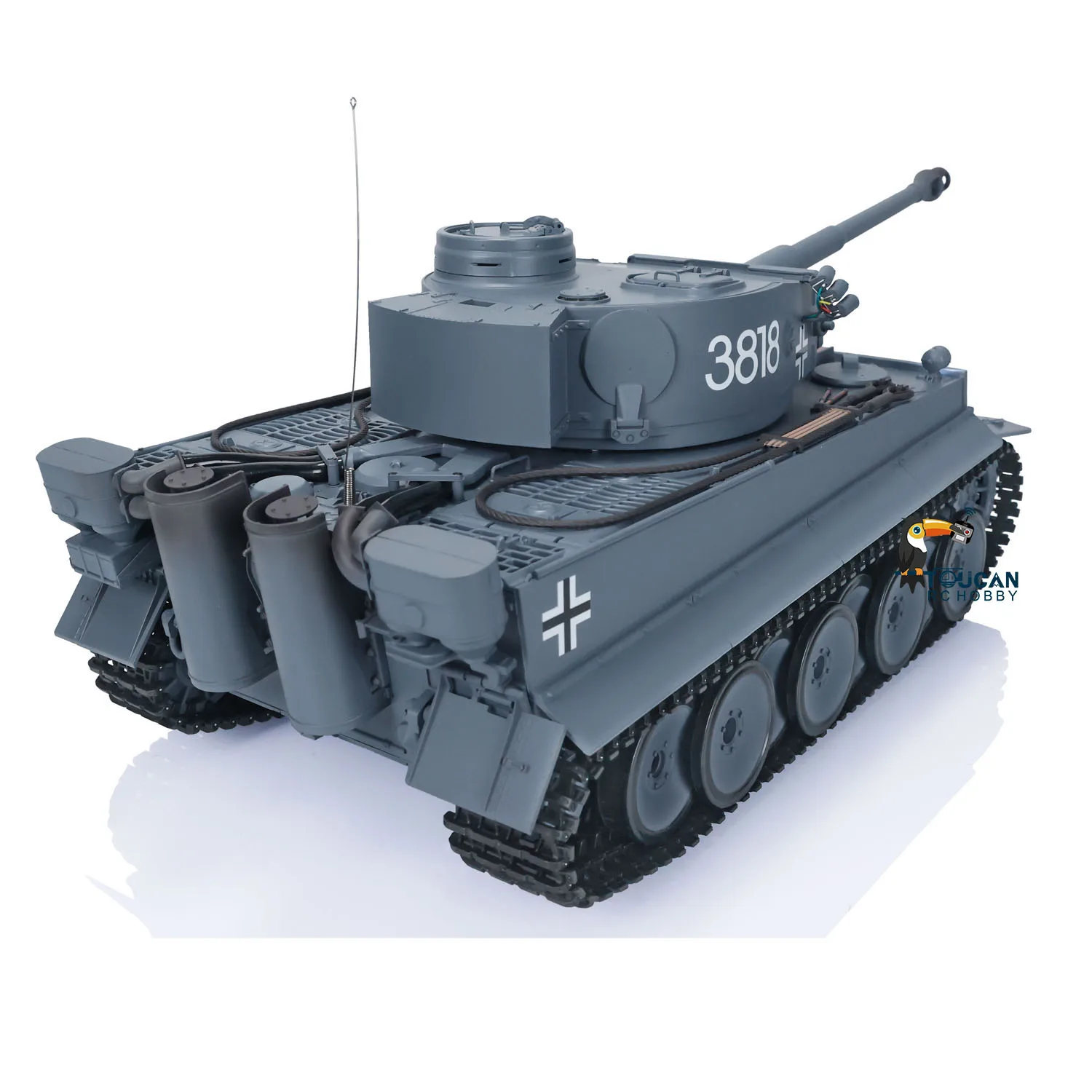 1/16 Heng Lungo 7.0 RC Carro Armato HL Tedesco Tiger I 3818 Torretta Luce Laterale Fumatori Minigun di Controllo Remoto Auto Militare Giocattoli Regali