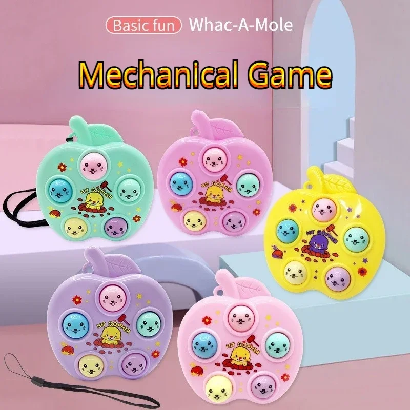 Creatieve Macaron Kleur Whack-a-mole Grappig Speelgoed Anti-Stress Mechanische Whack-a-mole Spel Speelgoed Leuke Sleutelhanger Hanger