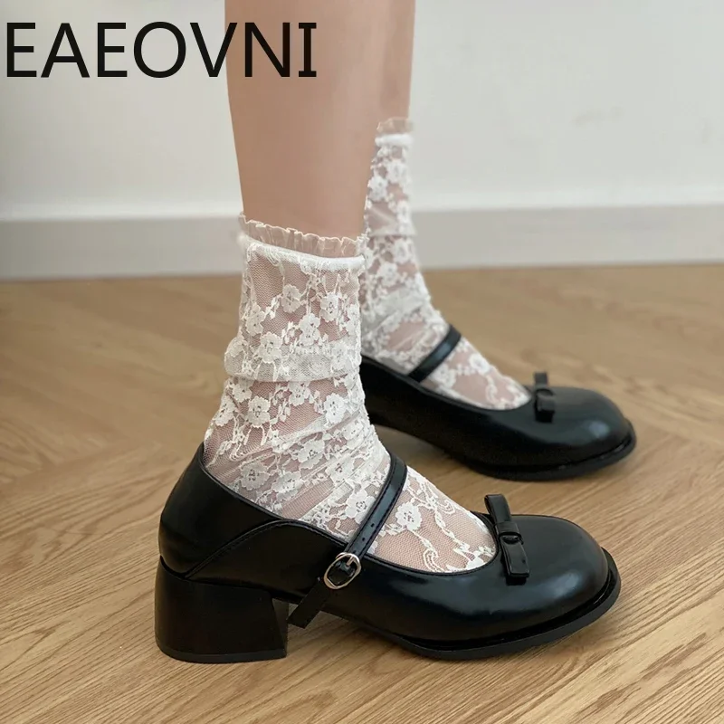 2024 Spring Mary Jane Shoes Women\'s Elegant Low Heel Shoes Fashion Casual Buckle Single Shoes Ladies College Style Footwear