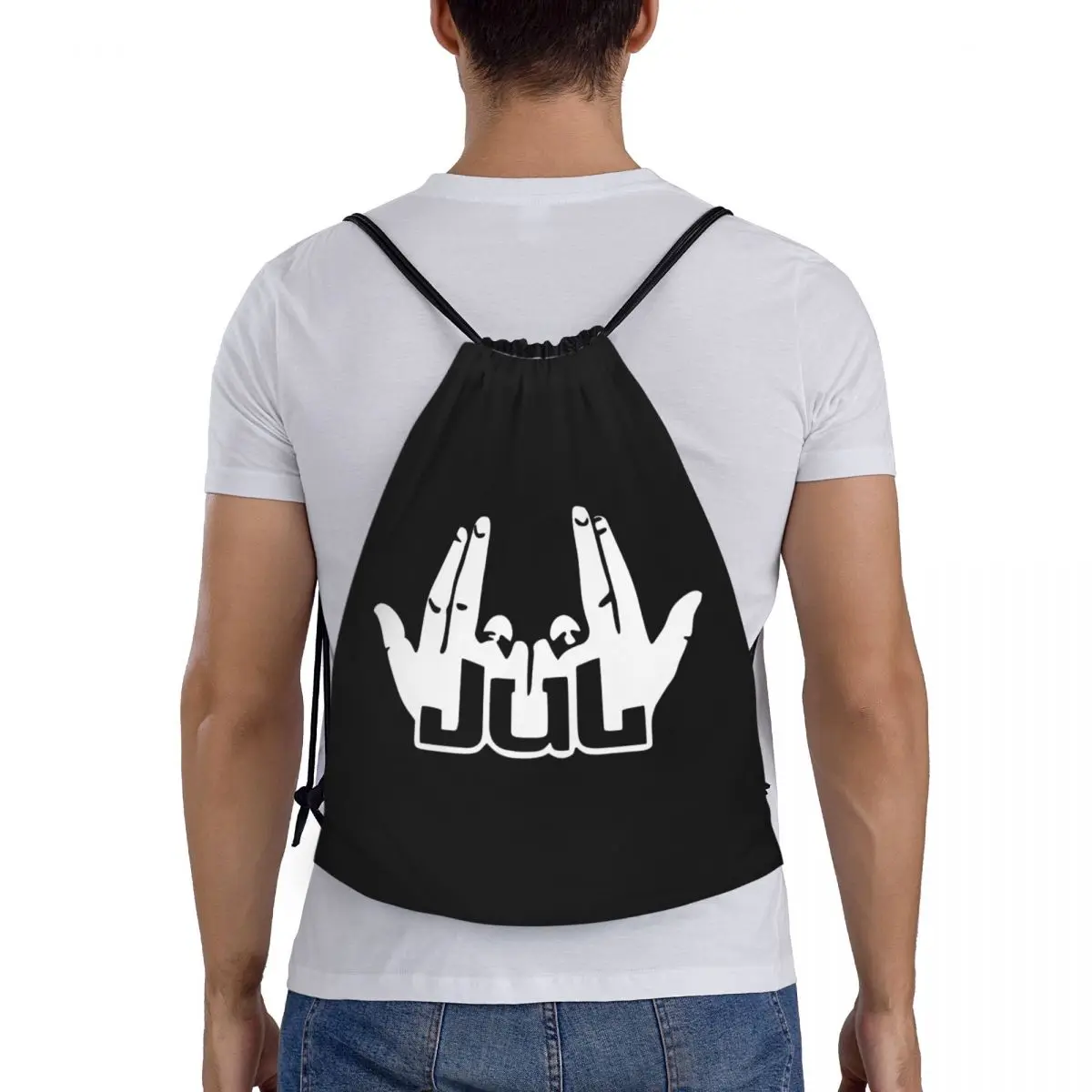 Rapper Music Jul Drawstring Backpack Sports Gym Bag for Women Men Training Sackpack