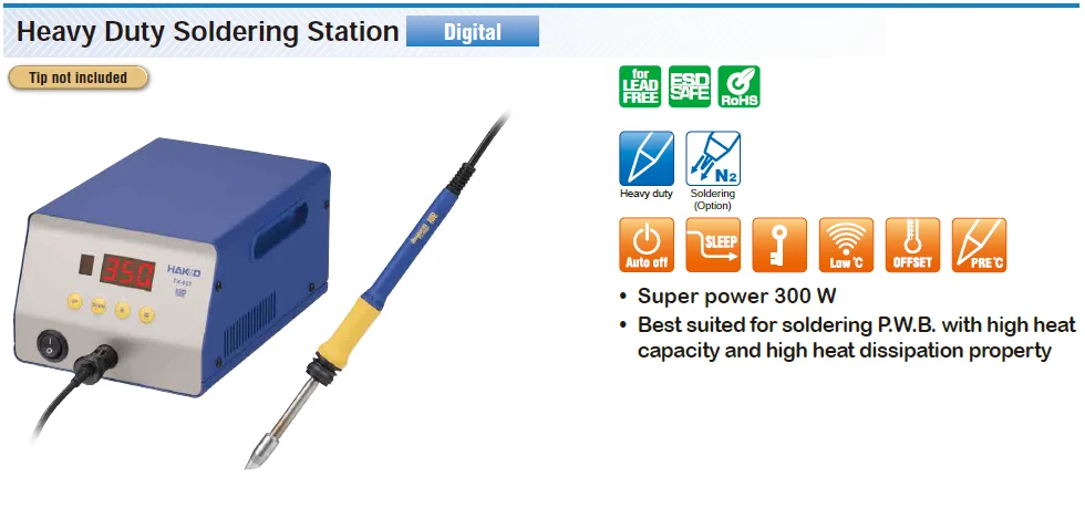 Station de soudage numérique rapDuty FX801 HAKKO ORIGINAL FX-801 Super Puissance 300W Sans Plomb ESD RoHS Fer à Souder