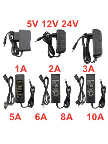 AC 110V - 220V DC 5V 12V 24V Power Supply Adapter 1A 2A 3A 5A 6A 8A 10A 5 12 24 V Volt Transformer Converter For LED Strip Light